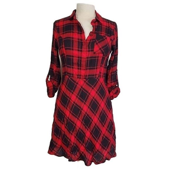 Skies are blue plaid dress Red And Black Sz Small - Picture 7 of 9